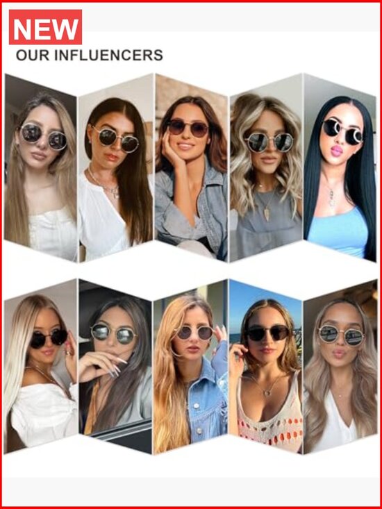 Retro Classic Vintage Panto Octagonal Sunglasses with Polarized UV400 Lenses main image 7